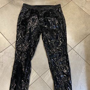 New Mens Versace Black Shiny Sport Joggers US M